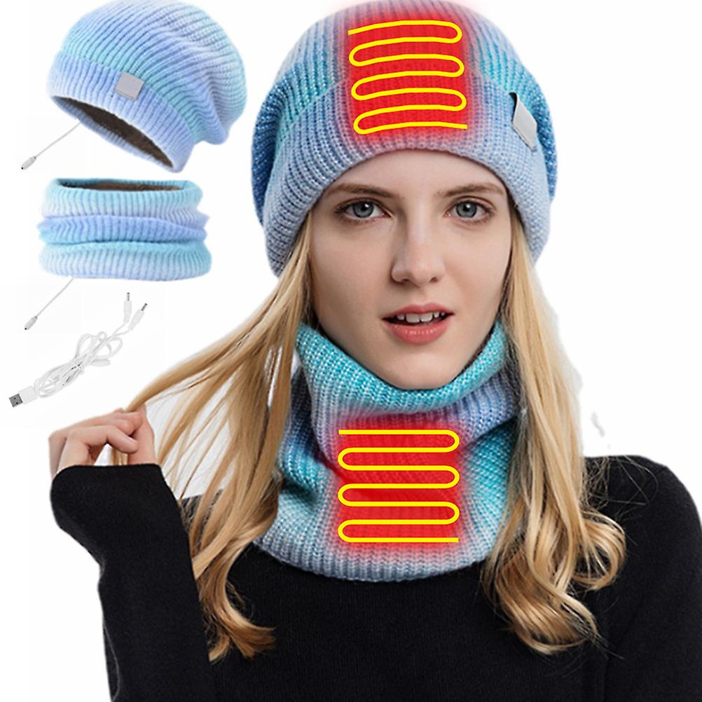 Warm Fleece USB Heated Hat and Scarf Set