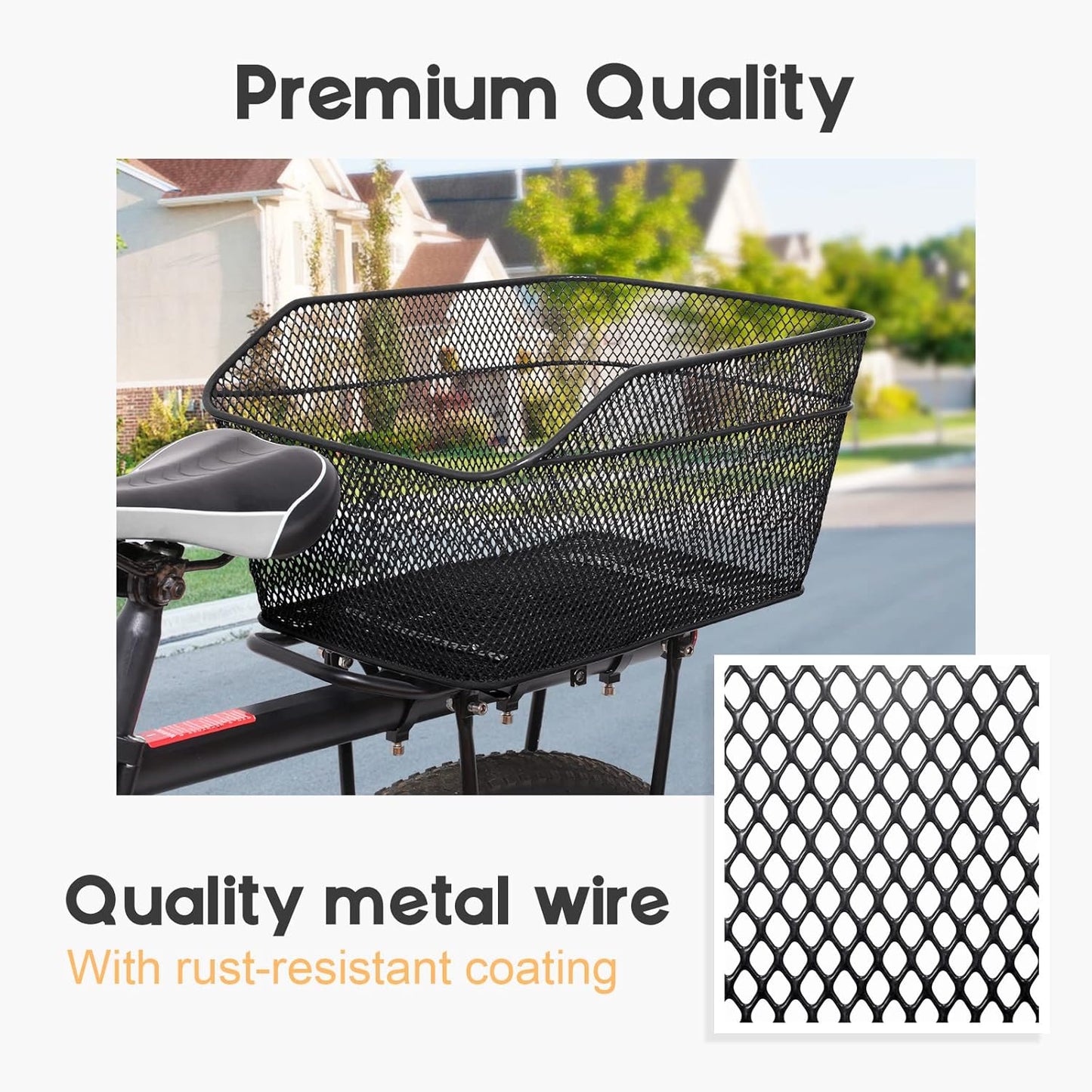 Waterproof Bicycle Storage Basket with Weatherproof Lid