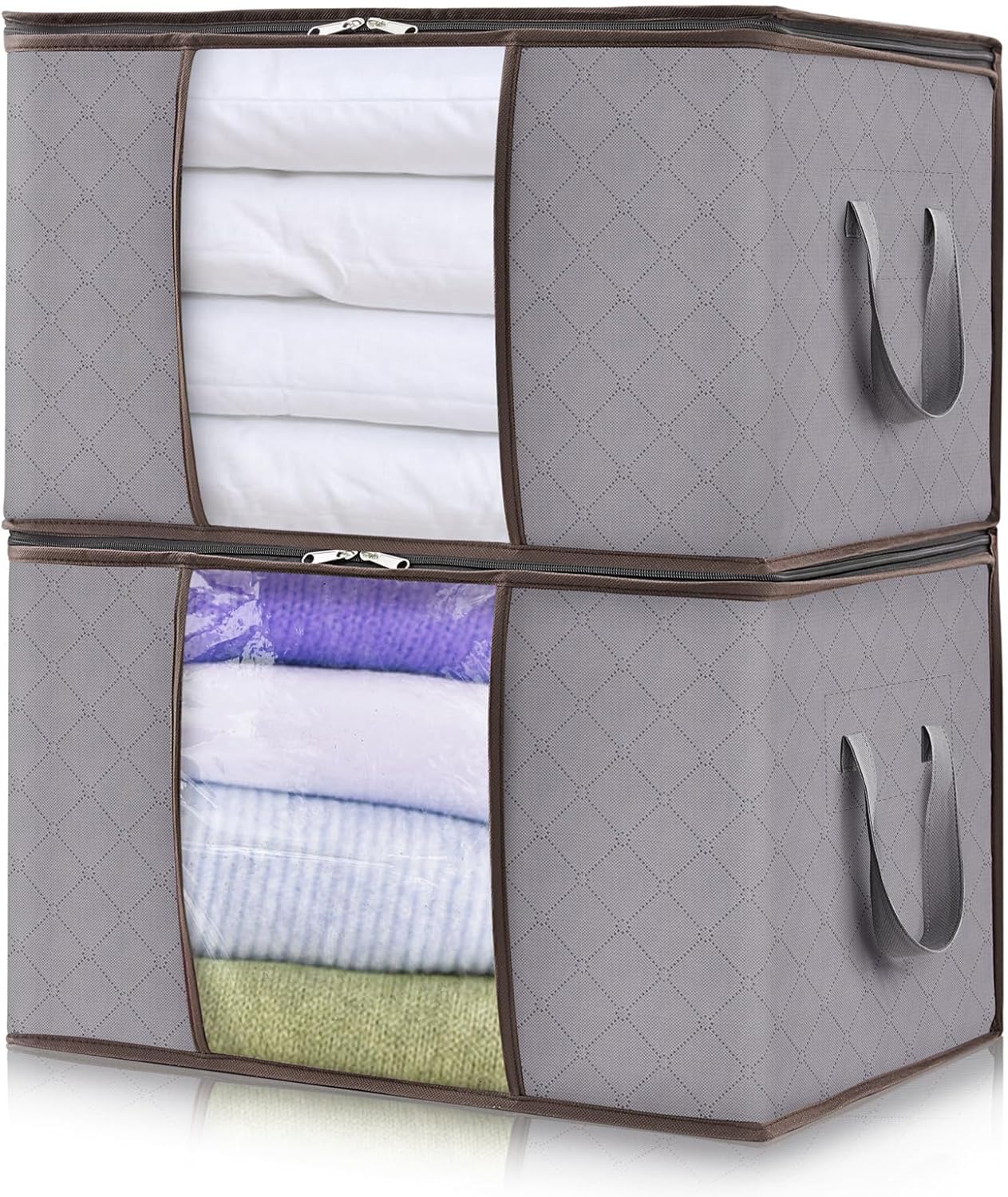 Collapsible Closet Storage Containers with Clear View Lids