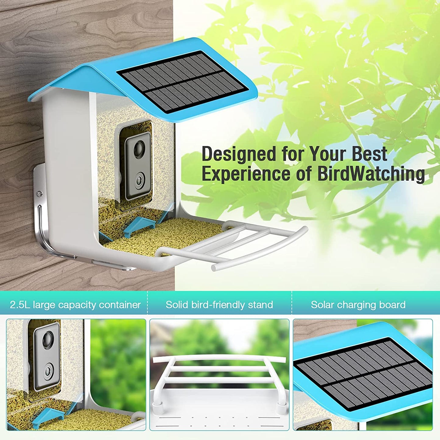 Wireless Smart Bird Feeder Security Camera