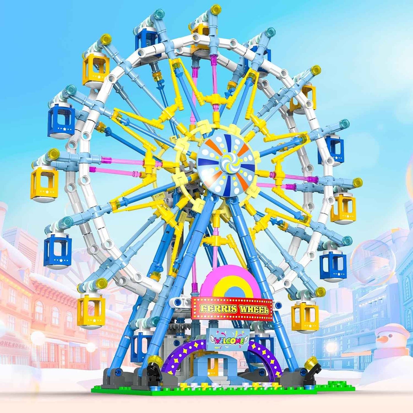Large 813 Piece Amusement Park Building Kit for Kids - Pexav