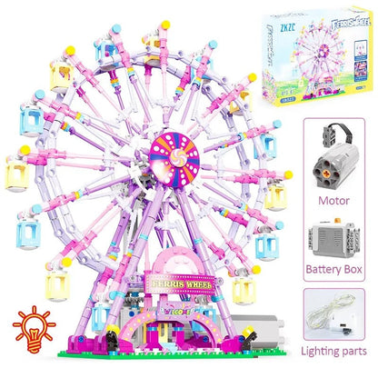 813 Piece Ferris Wheel Building Set with Swinging Cabins, STEM Learning Toy, Safe & Fun for Kids 6+