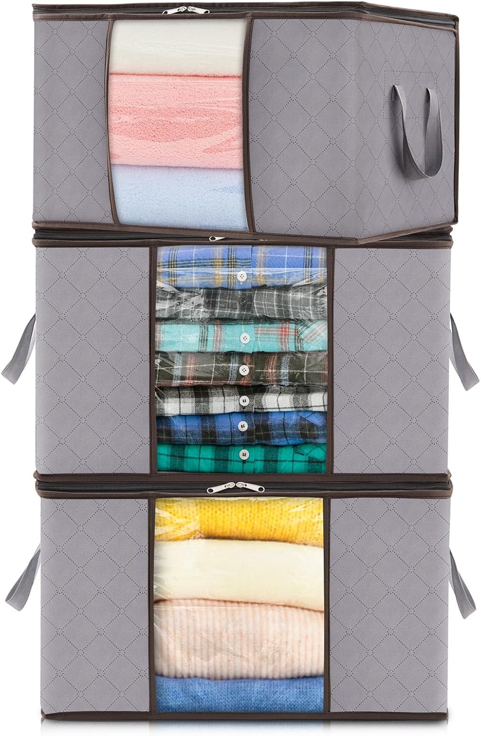 Collapsible Closet Storage Containers with Clear View Lids