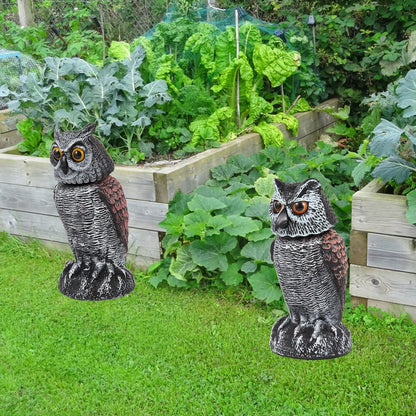 2 Pack Rotating Owl Garden Repellent Bird Deterrent