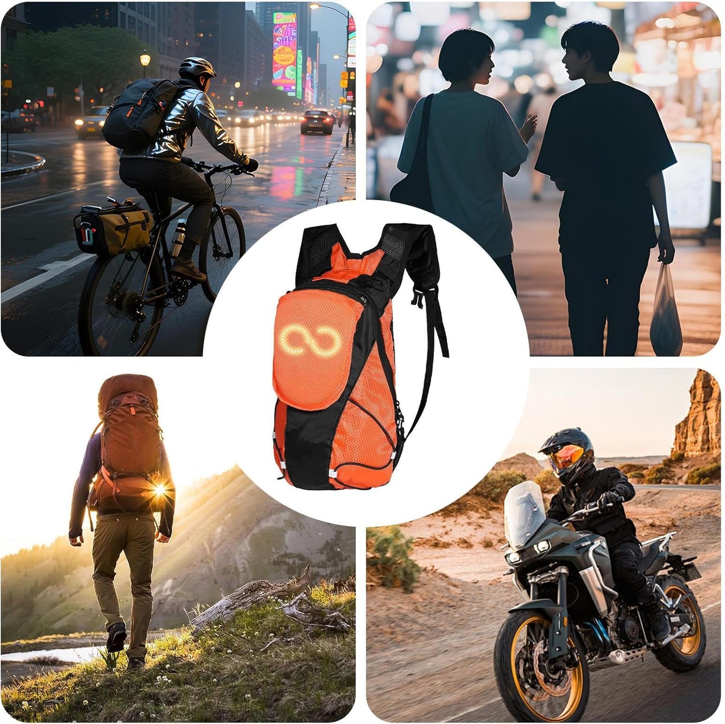 Bright LED Bike Backpack