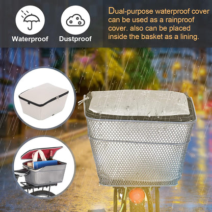 Waterproof Bicycle Storage Basket with Weatherproof Lid