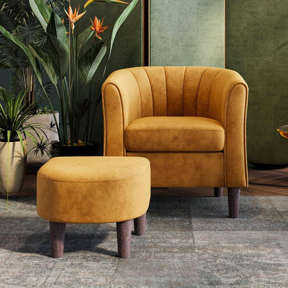 Comfortable Armchair with Storage Stool