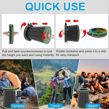 Compact Camping Toilet with Adjustable Seat