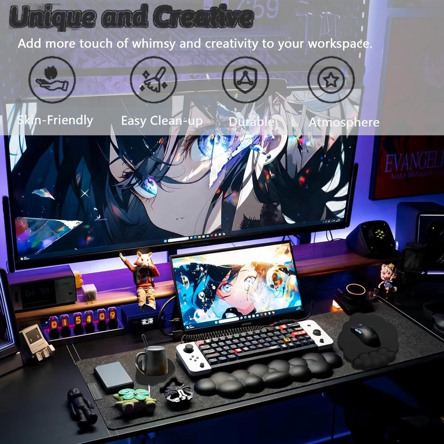 Comfortable Ergonomic Wrist Rest Set with Mouse Pad