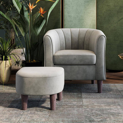 Comfortable Armchair with Storage Stool - Pexav