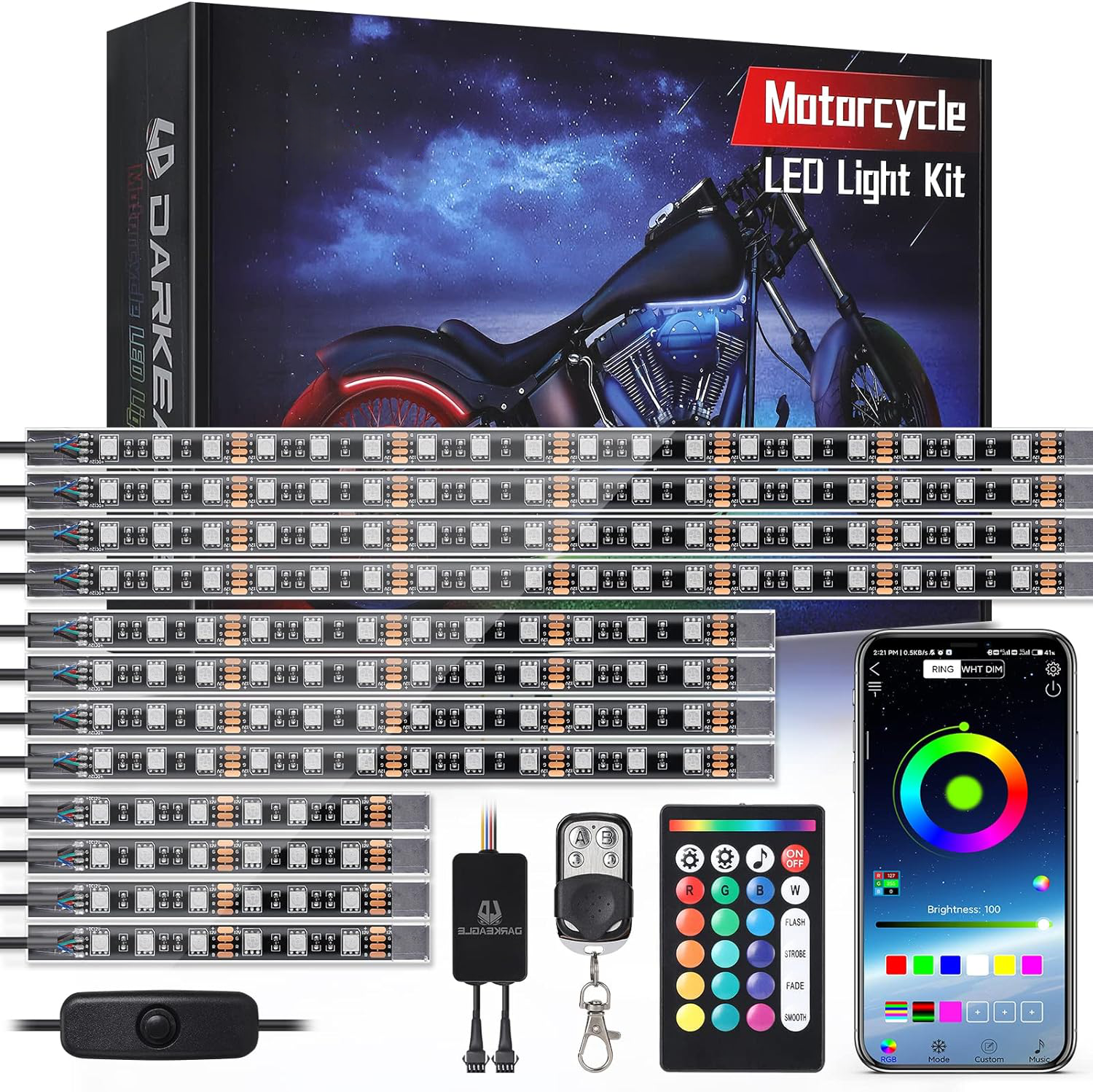 Bright LED Motorcycle Lighting Kit with Signals - Pexav