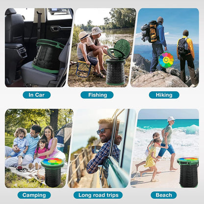 Compact Camping Toilet with Adjustable Seat