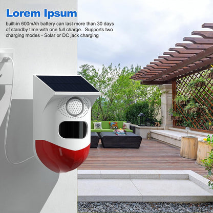 Wireless Outdoor Security Alarm with Siren and Flashing Light