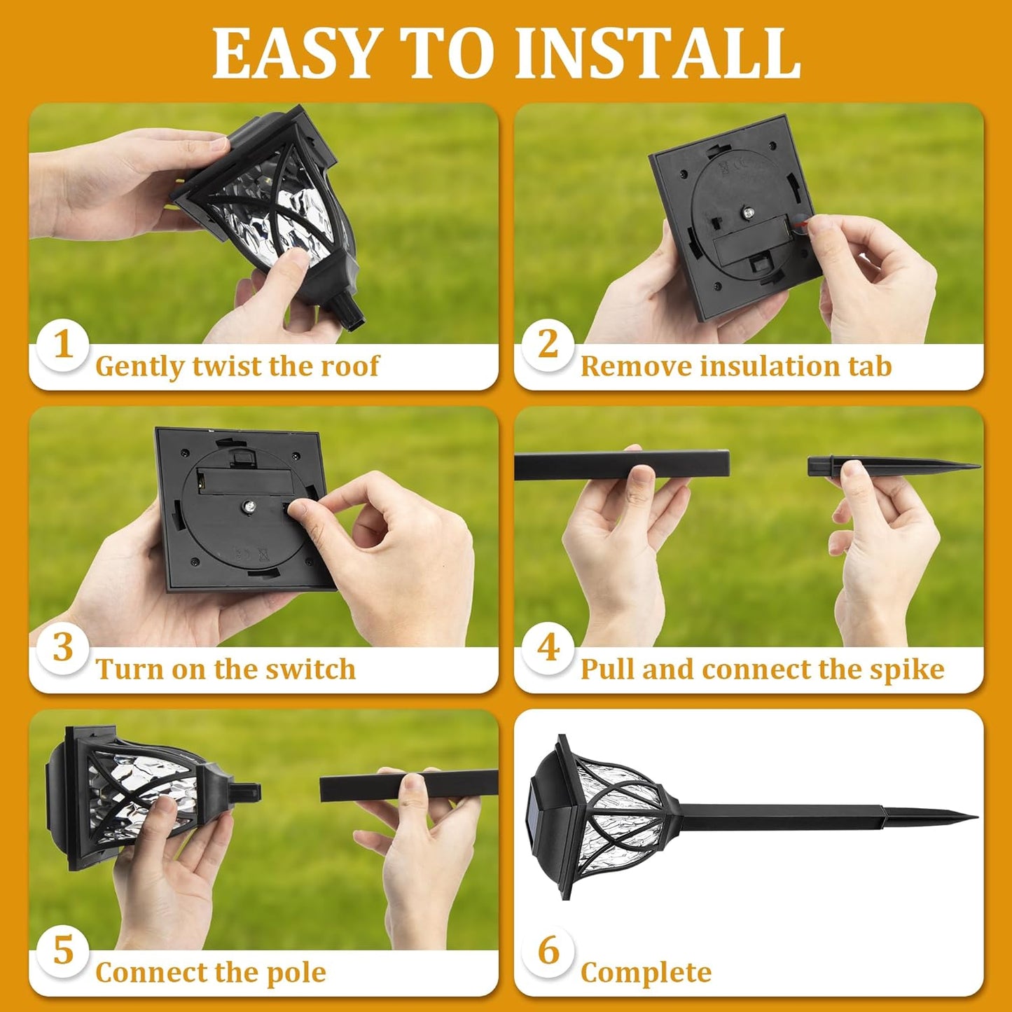 Bright Solar Powered Garden Path Lights Set