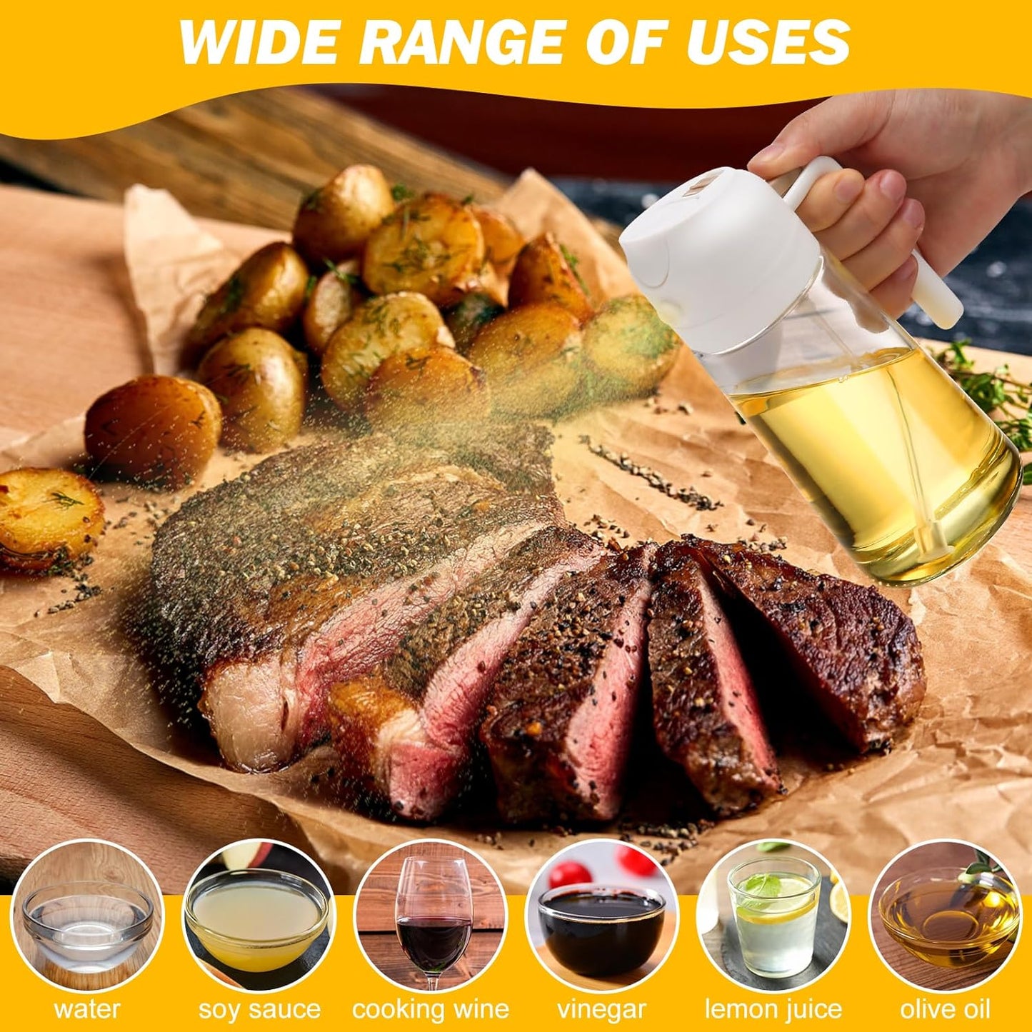 2 Pack Kitchen Oil Spray Bottles