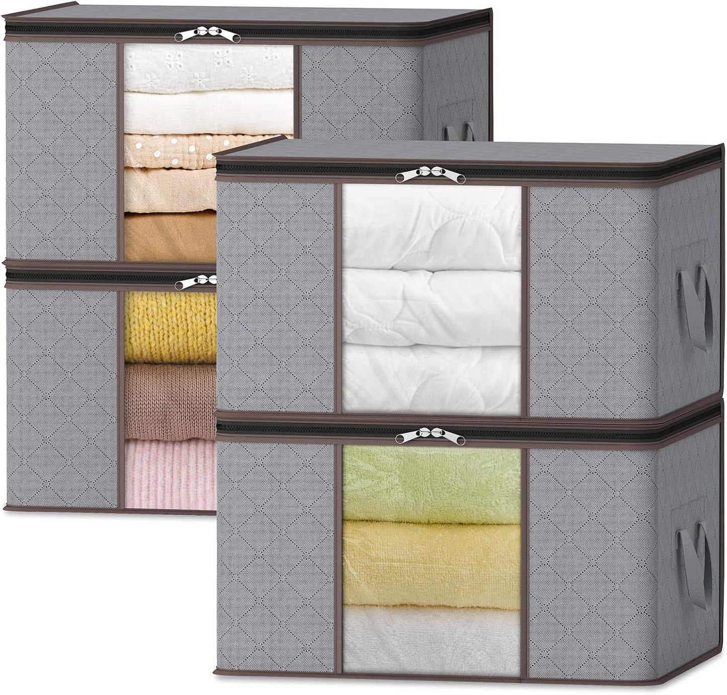 Collapsible Closet Storage Containers with Clear View Lids