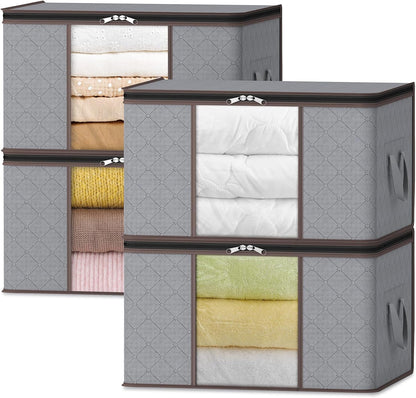 Collapsible Closet Storage Containers with Clear View Lids