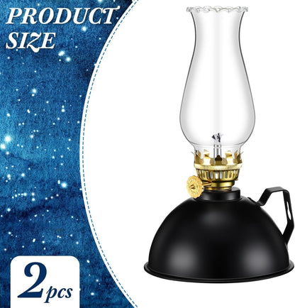 Classic Glass and Metal Table Lamps Set of 2