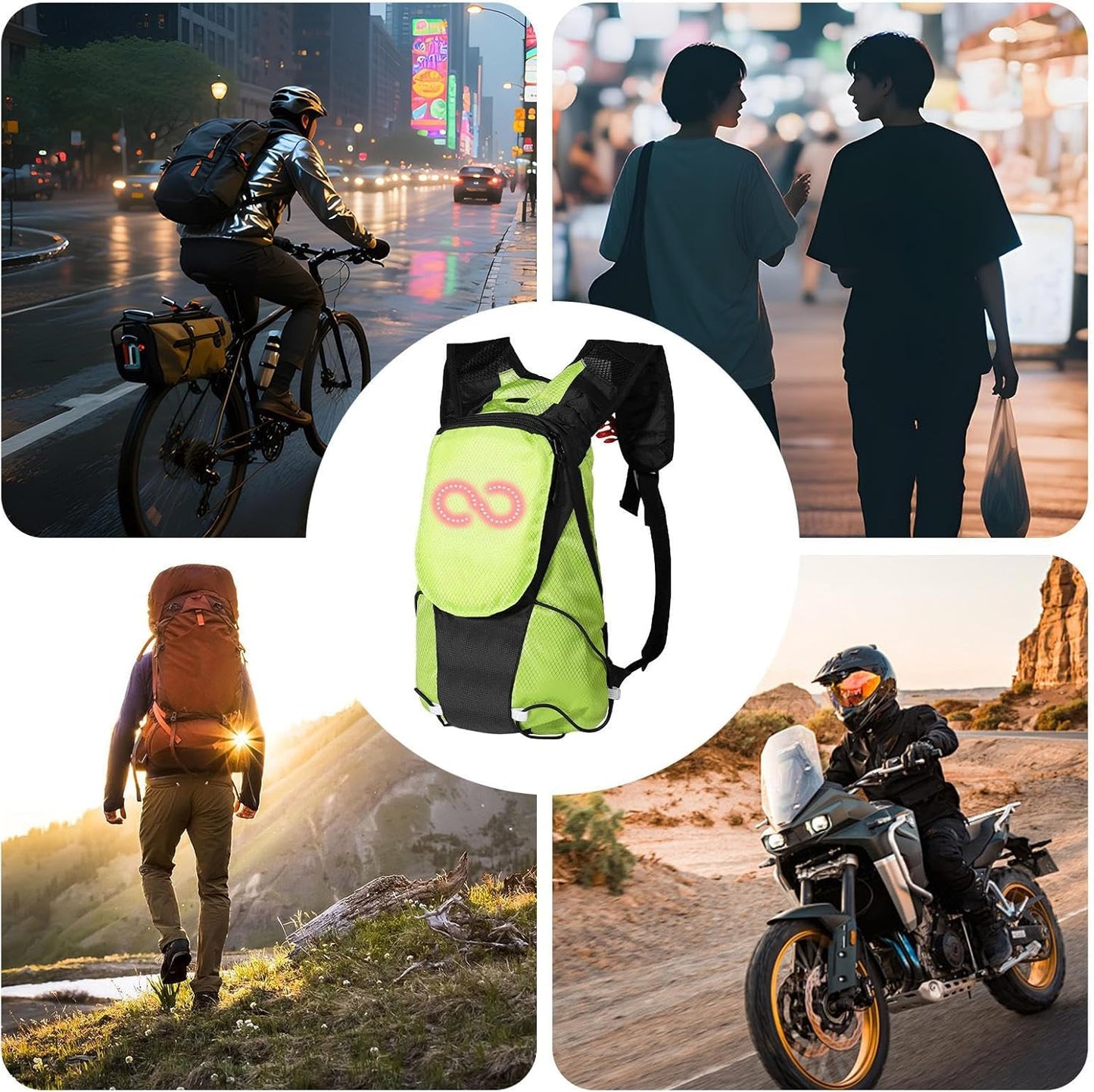 Bright LED Bike Backpack