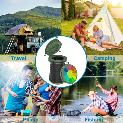 Compact Camping Toilet with Adjustable Seat