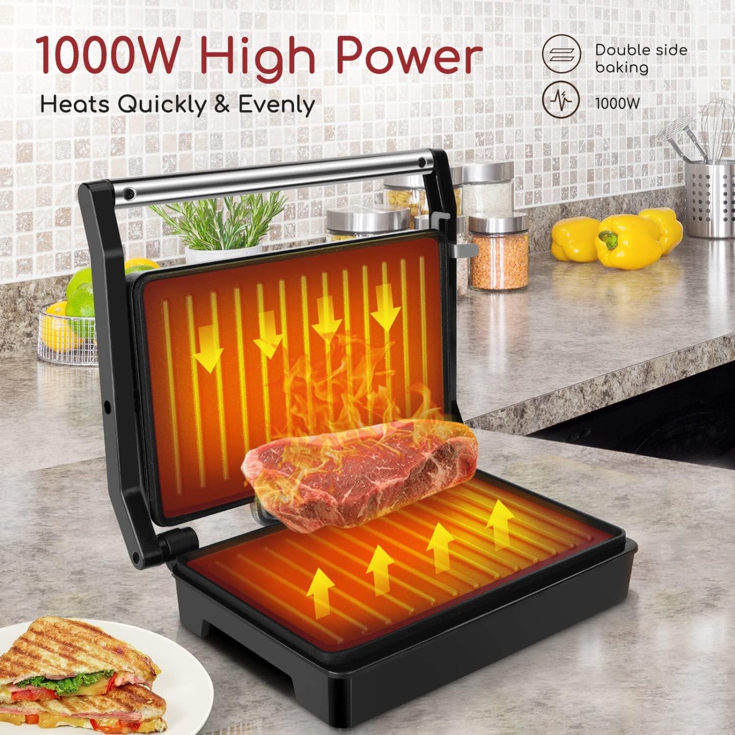 Electric Grill Panini Toaster