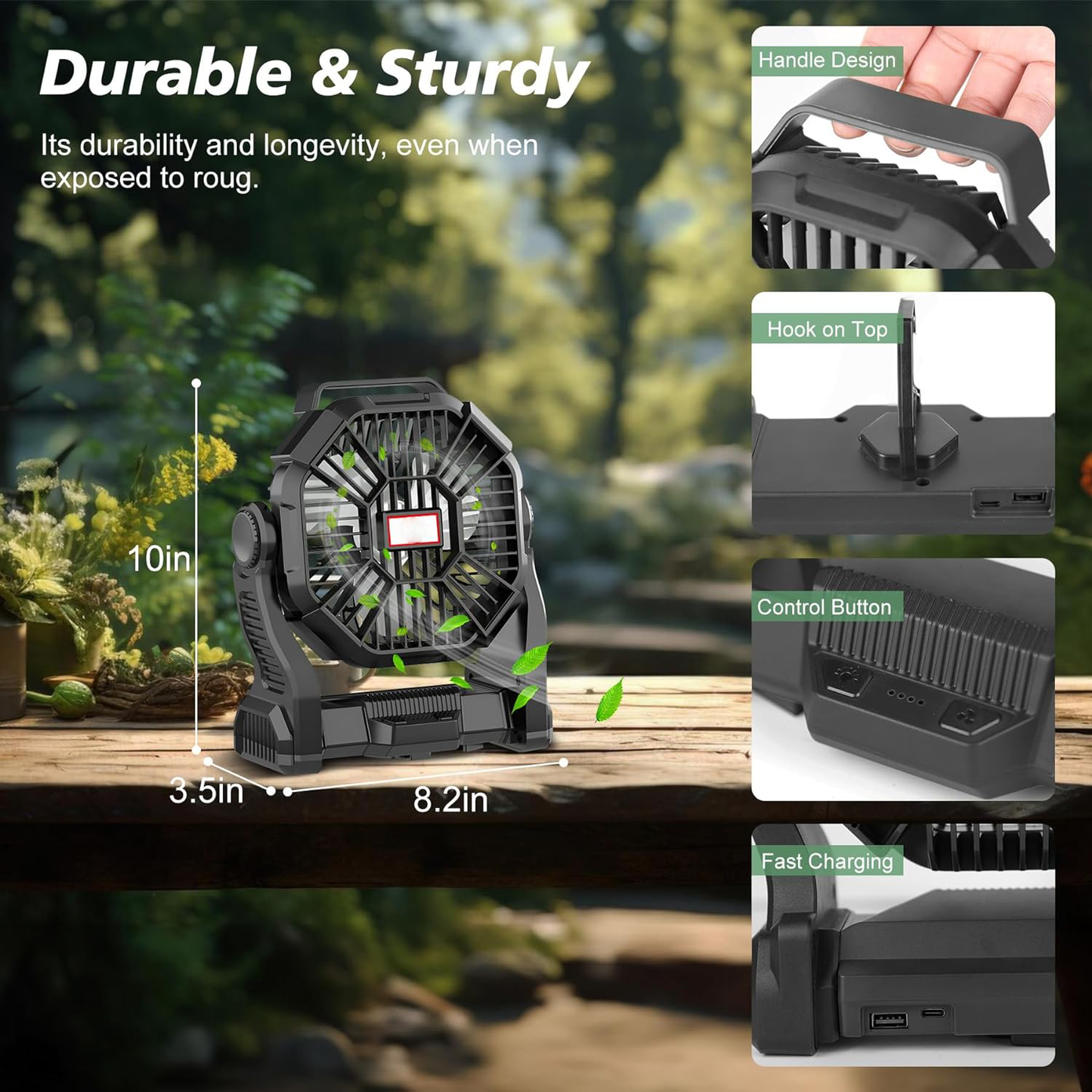 Compact Battery Powered Outdoor Fan