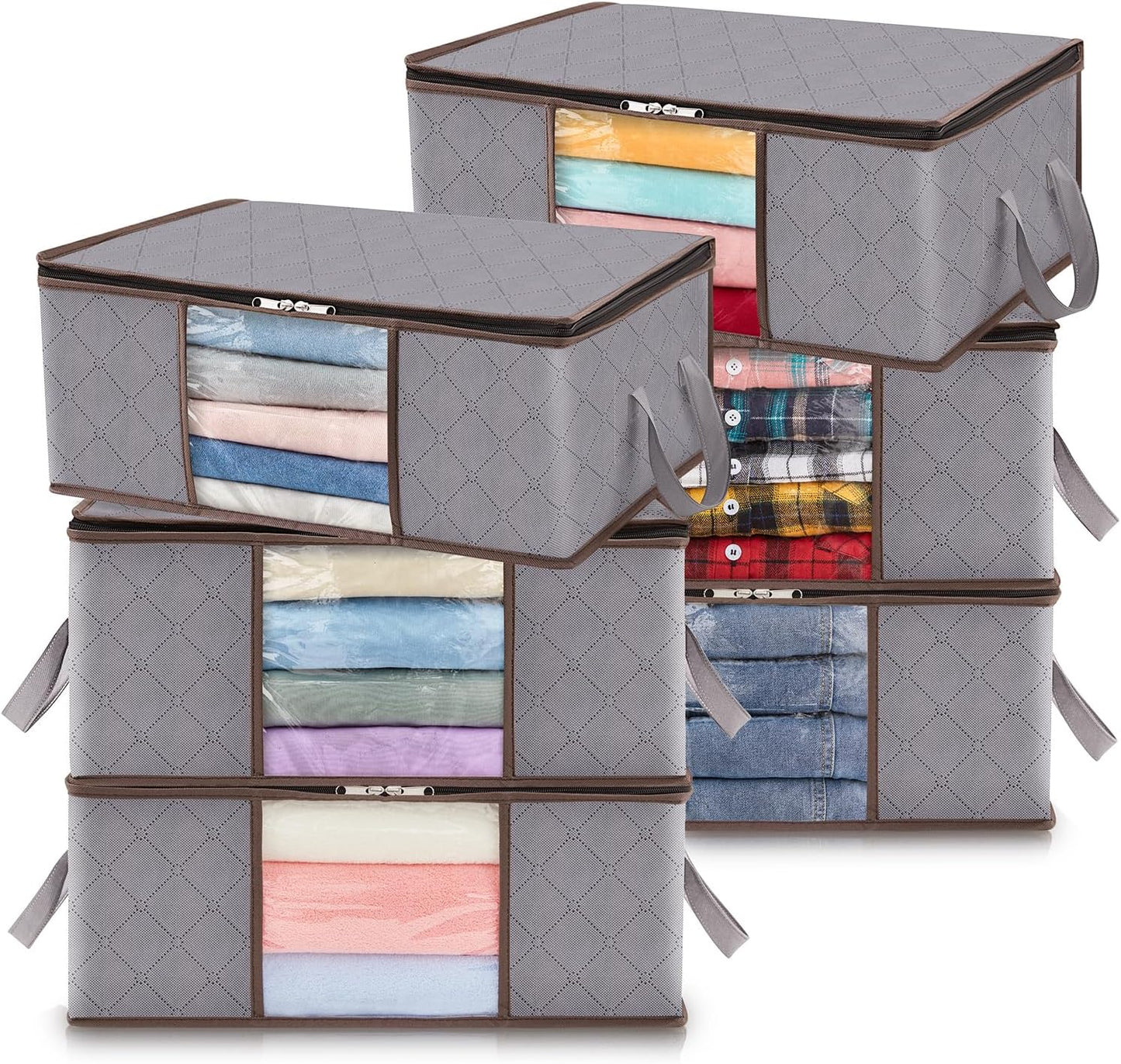 Collapsible Closet Storage Containers with Clear View Lids