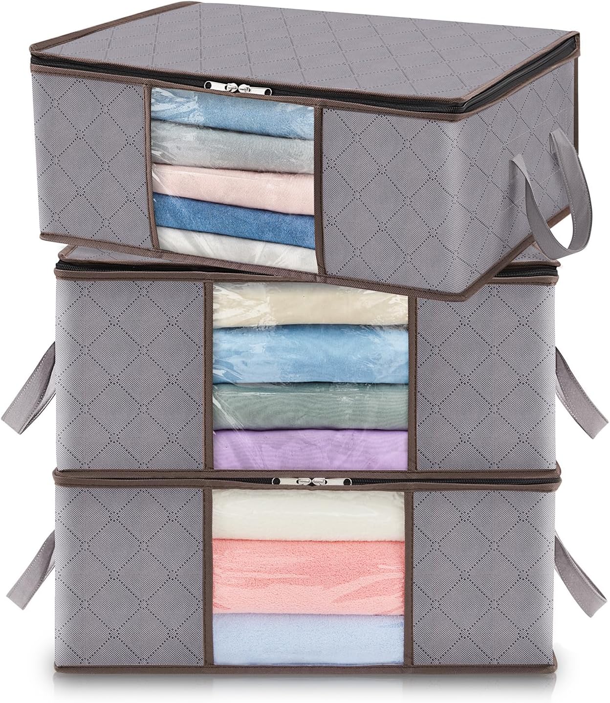 Collapsible Closet Storage Containers with Clear View Lids