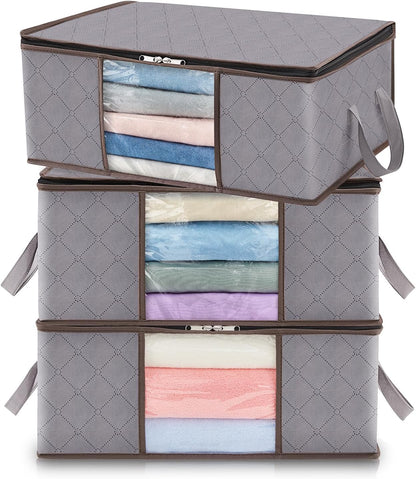 Collapsible Closet Storage Containers with Clear View Lids