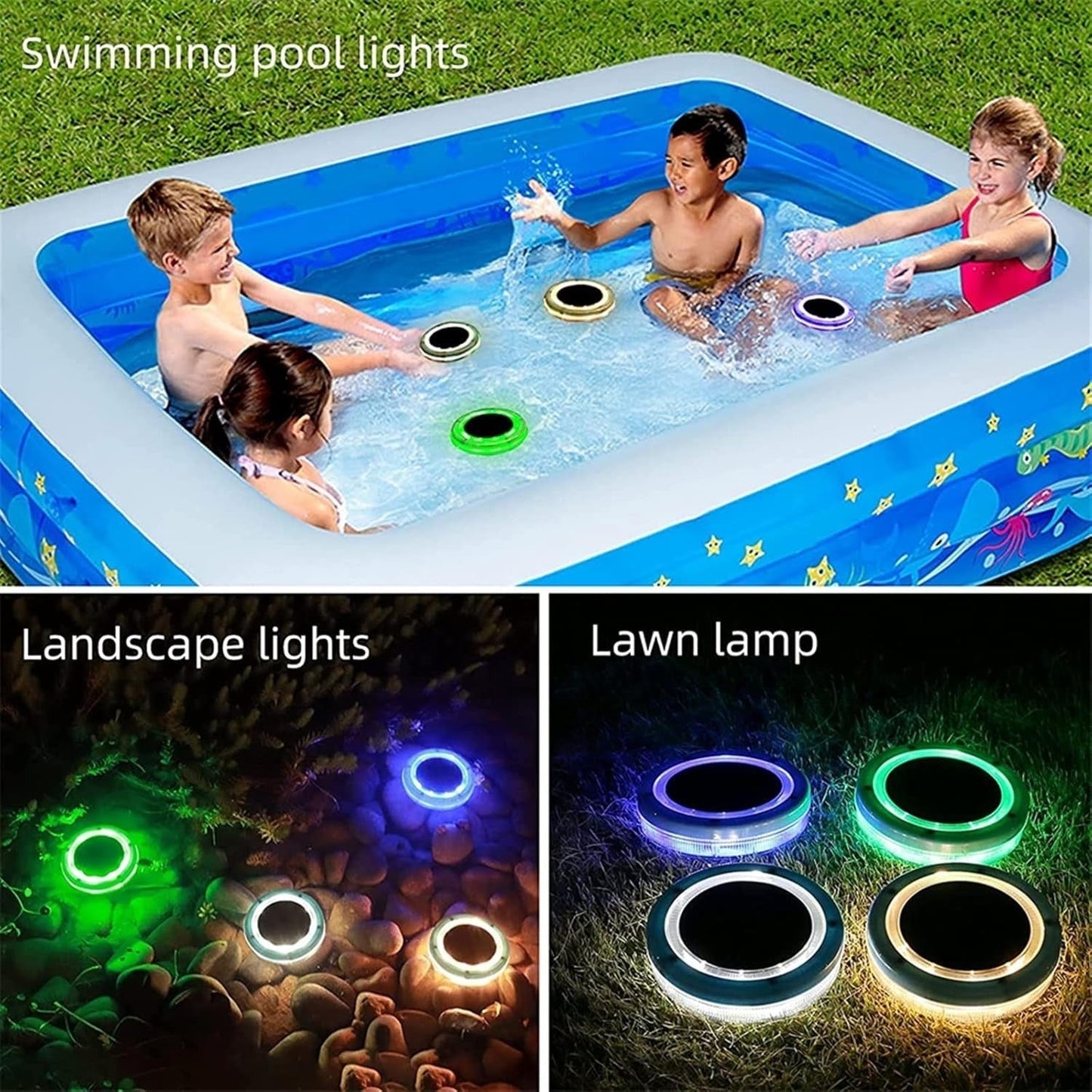Solar Powered Pool Float Lights for Outdoor Use