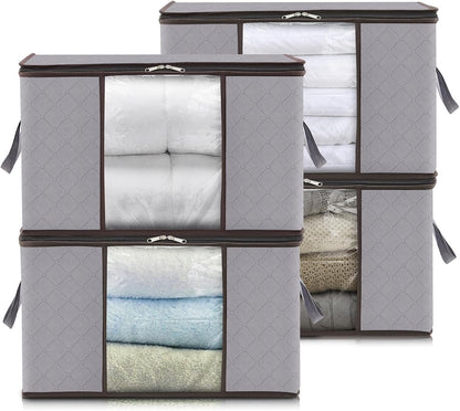 Collapsible Closet Storage Containers with Clear View Lids