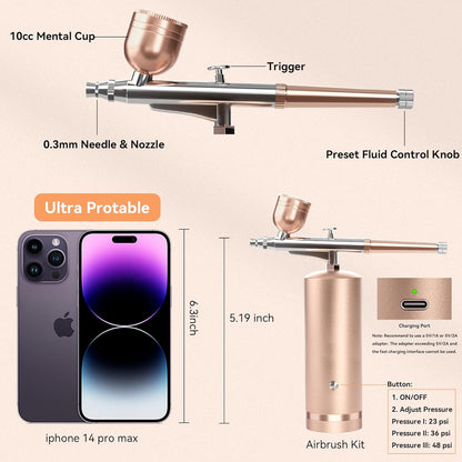 Wireless Makeup Airbrush Set