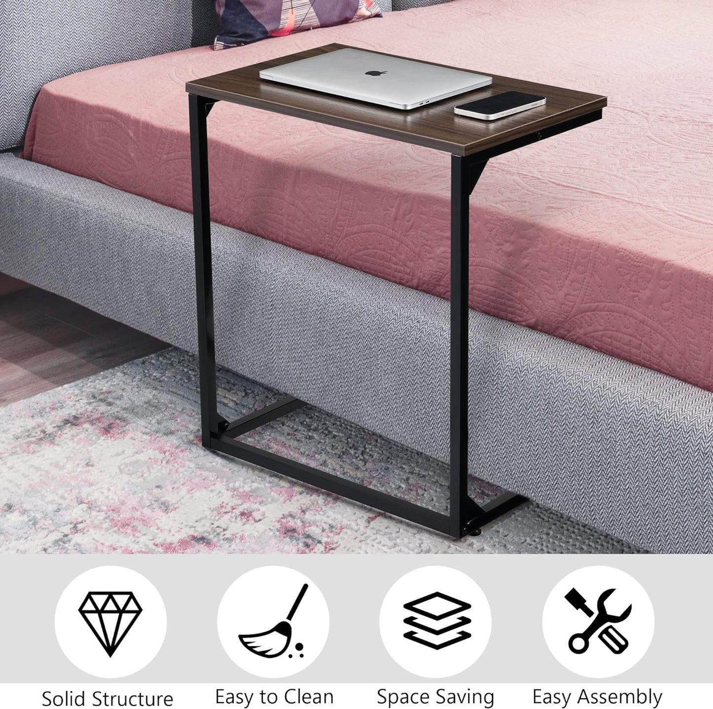 Space Saving Curved End Table