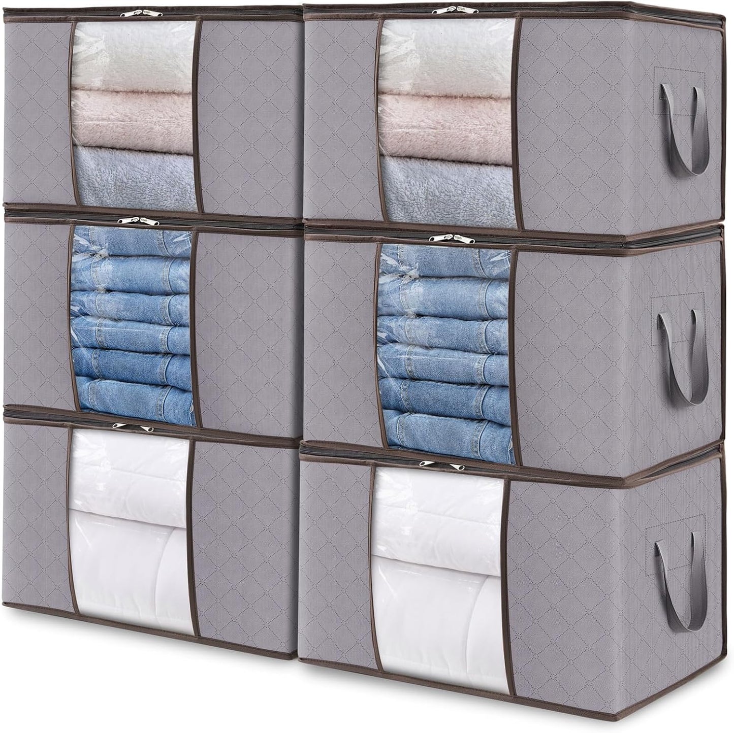 Collapsible Closet Storage Containers with Clear View Lids