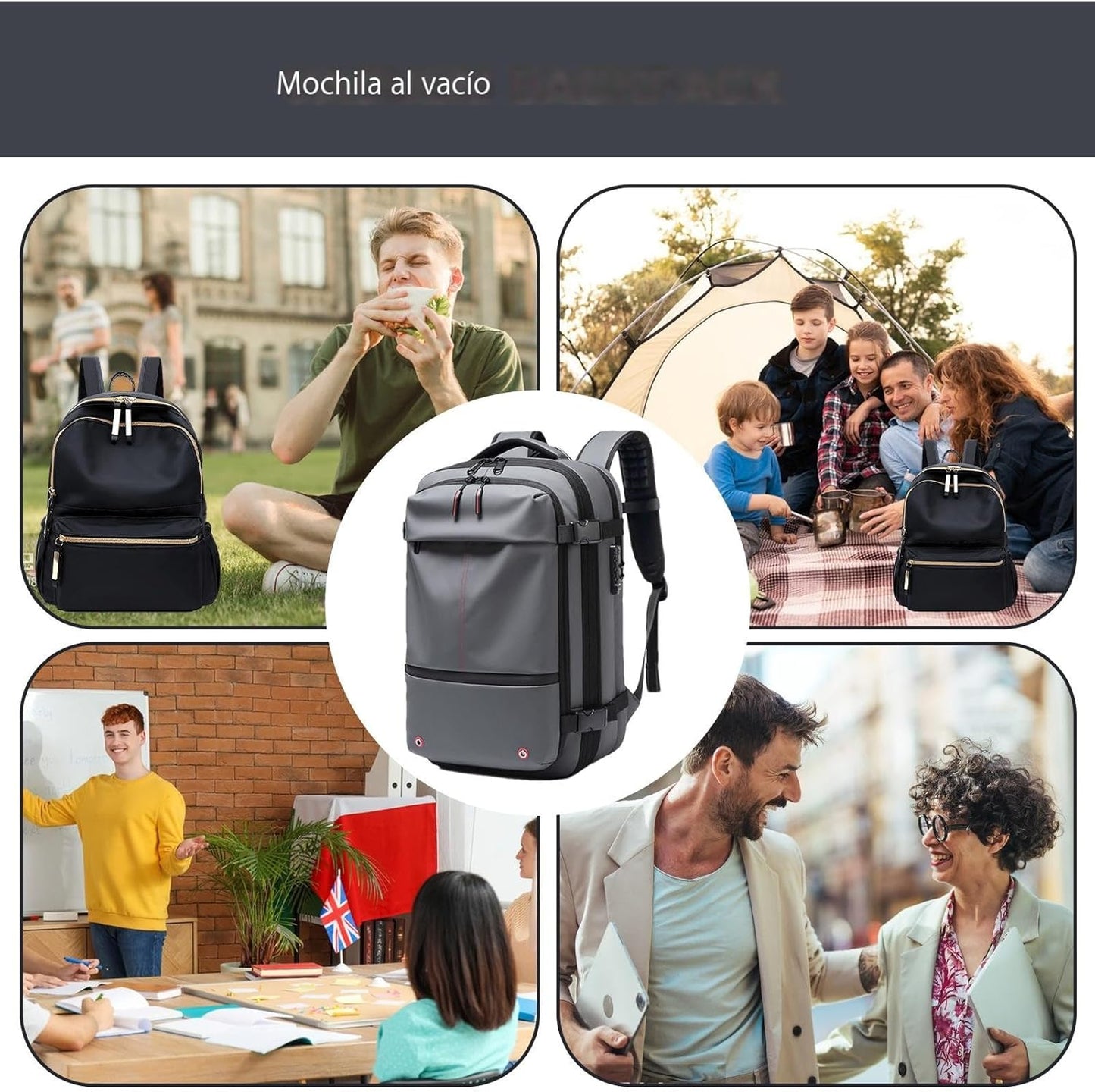 Waterproof Expandable 60L Travel Backpack with Laptop Sleeve