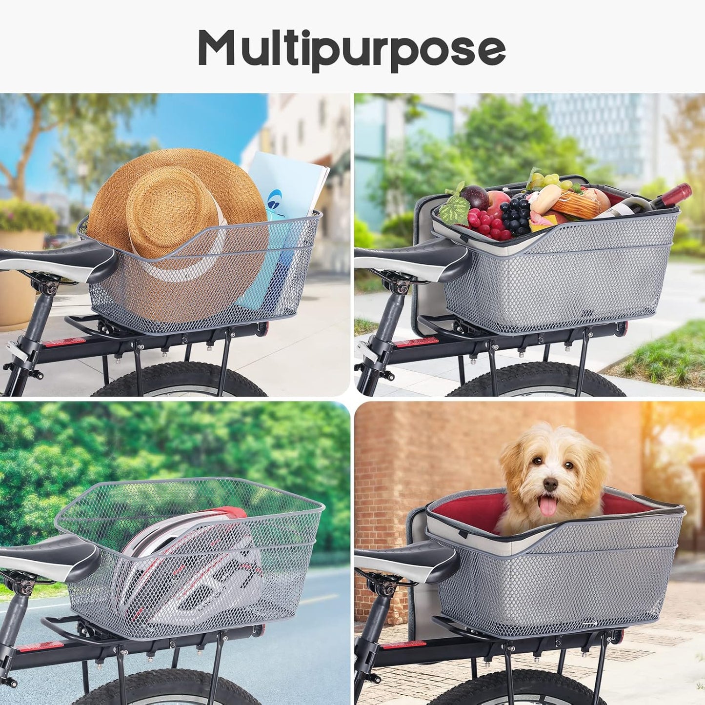 Waterproof Bicycle Storage Basket with Weatherproof Lid