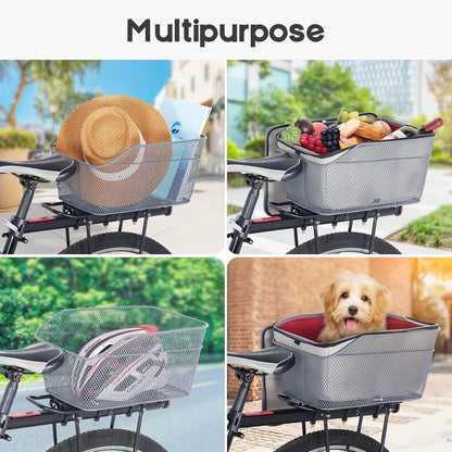Waterproof Bicycle Storage Basket with Weatherproof Lid