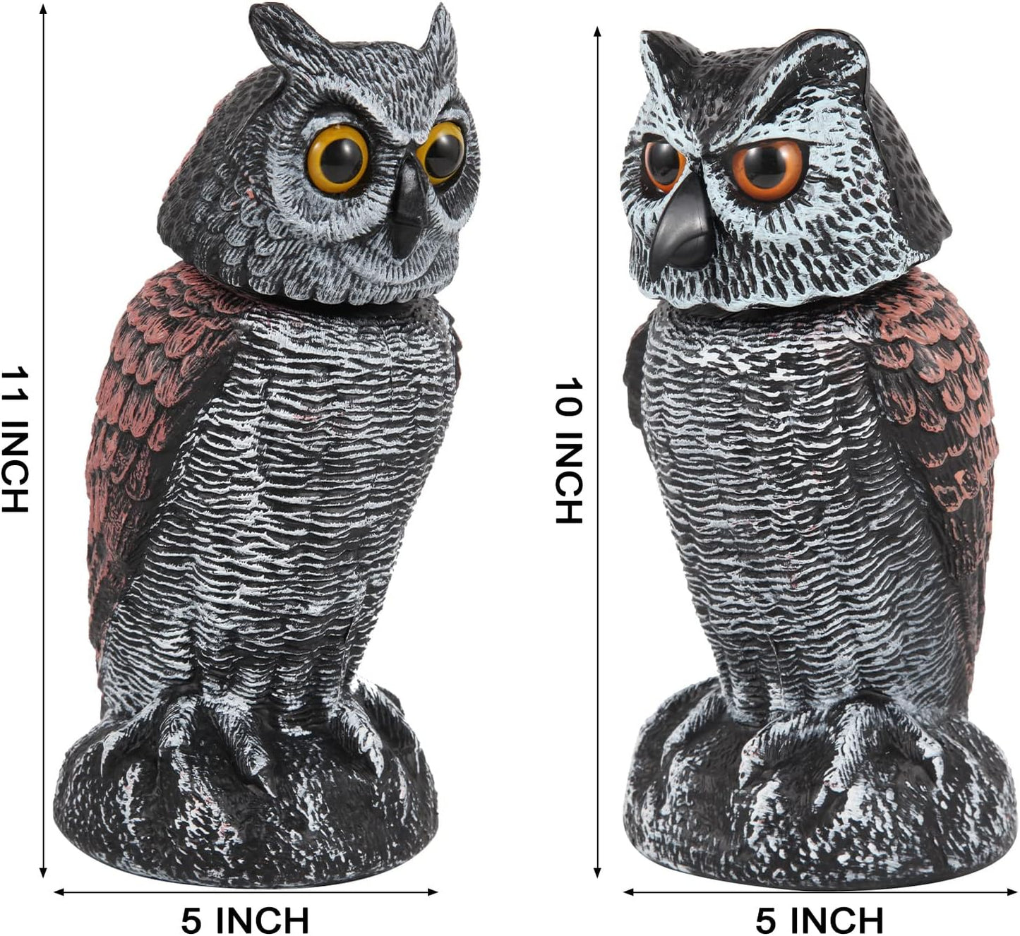 2 Pack Rotating Owl Garden Repellent Bird Deterrent