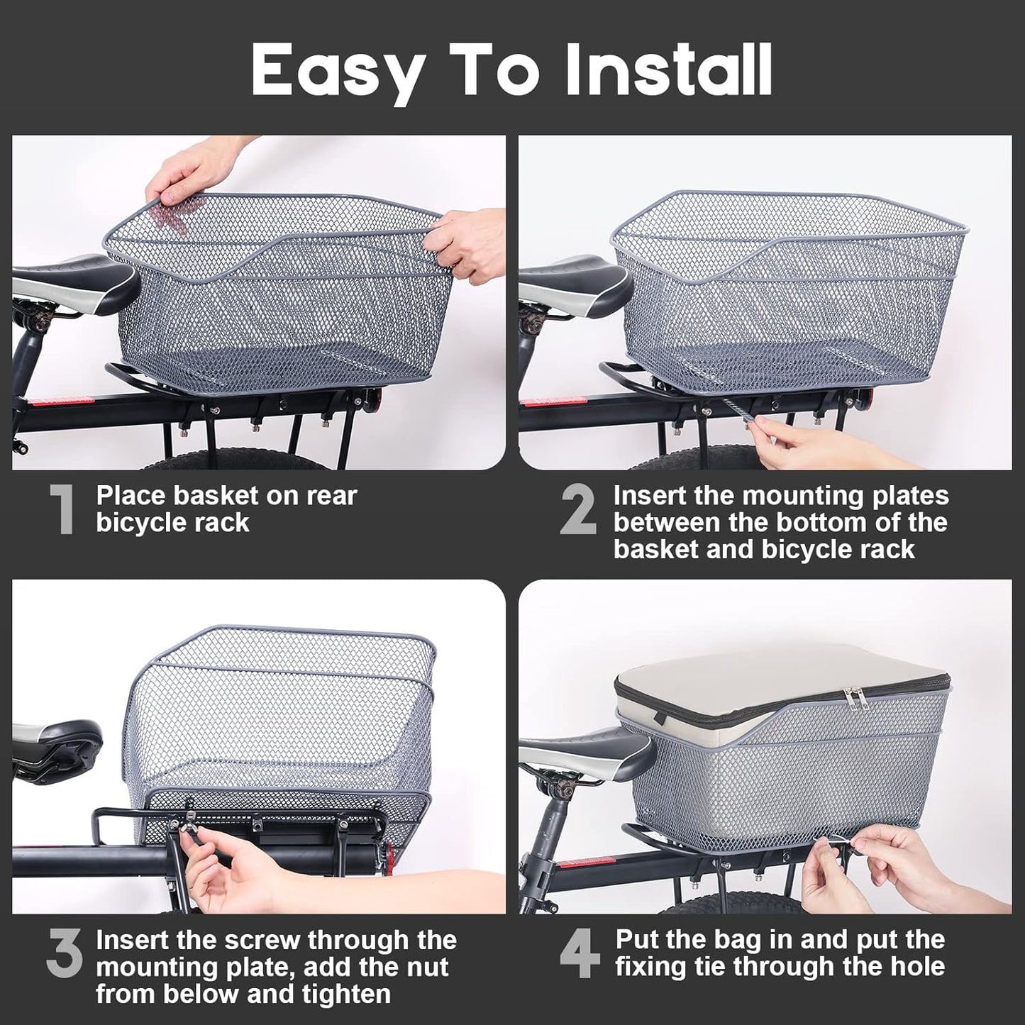 Waterproof Bicycle Storage Basket with Weatherproof Lid