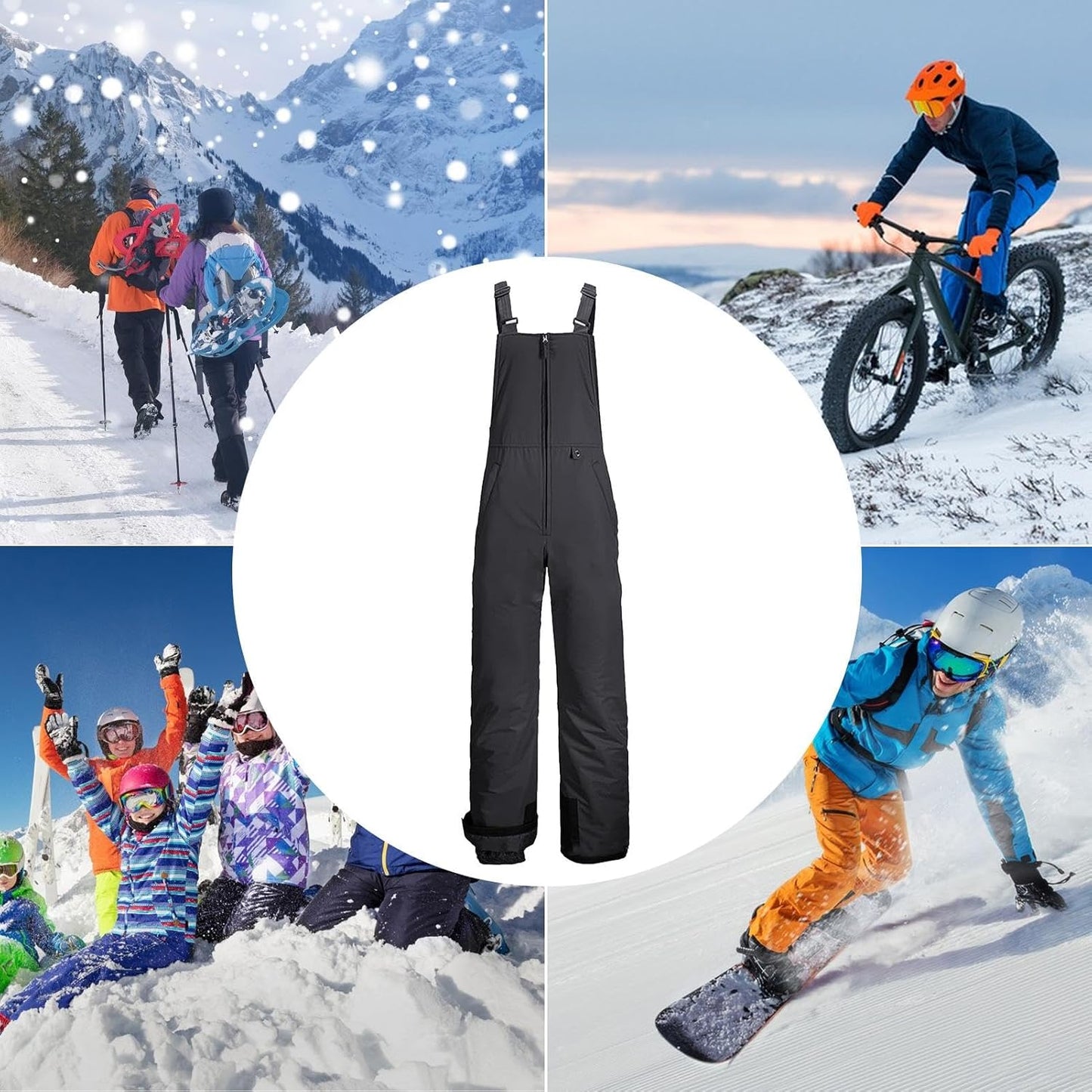 Warm Waterproof Snow Pants Bibs