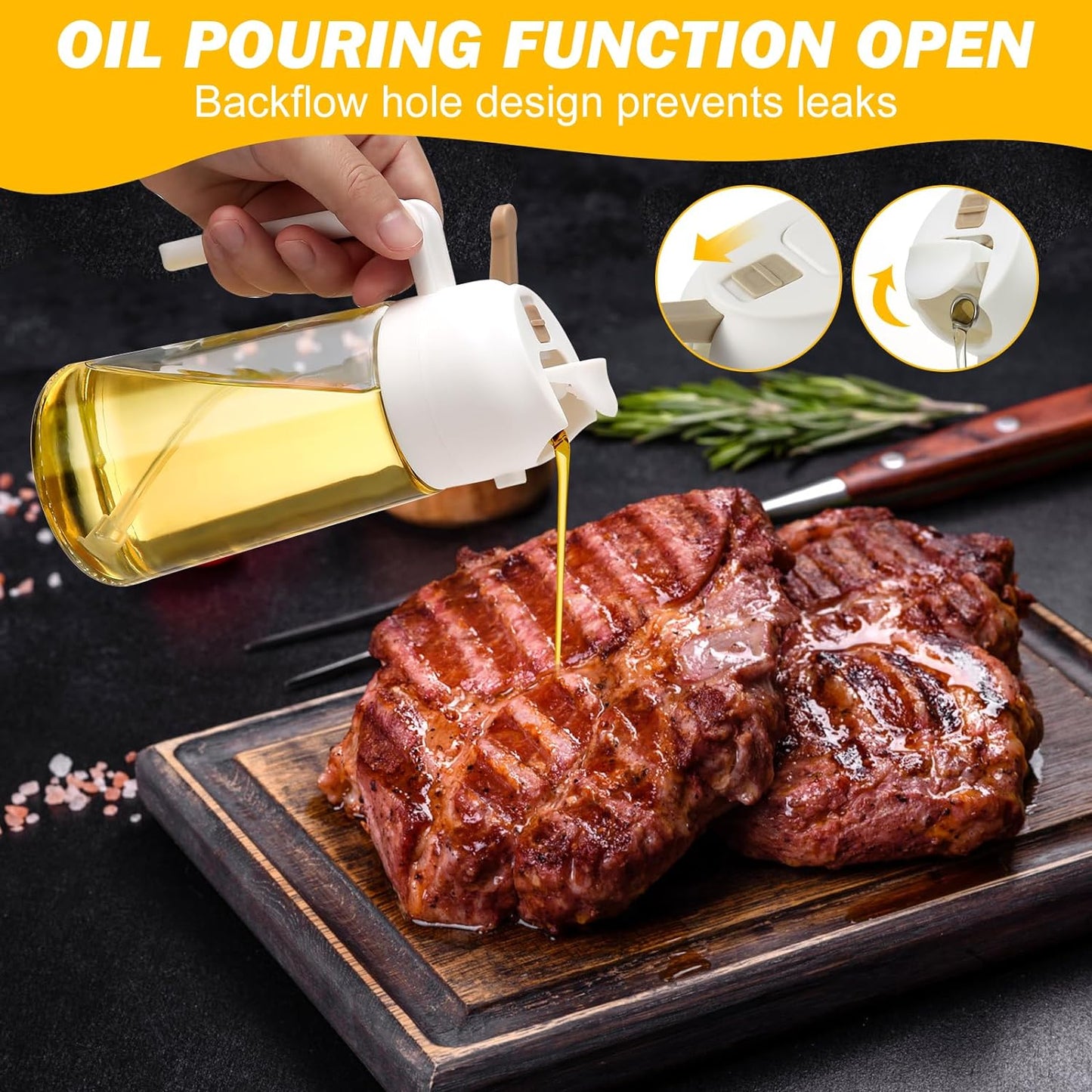 2 Pack Kitchen Oil Spray Bottles