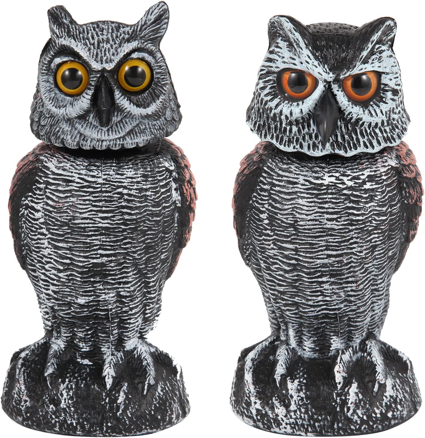 2 Pack Rotating Owl Garden Repellent Bird Deterrent - Pexav