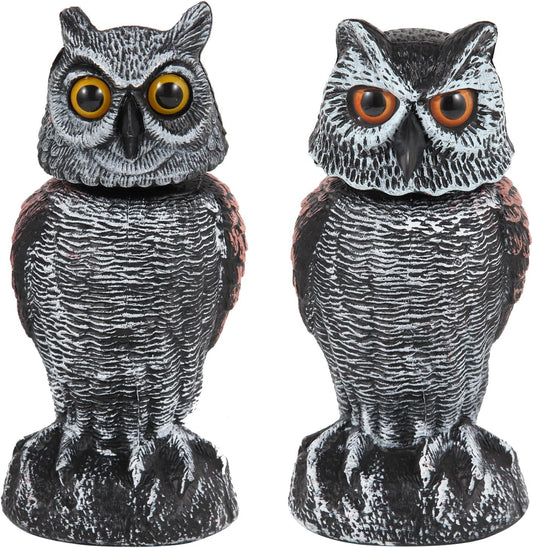 2 Pack Rotating Owl Garden Repellent Bird Deterrent - Pexav