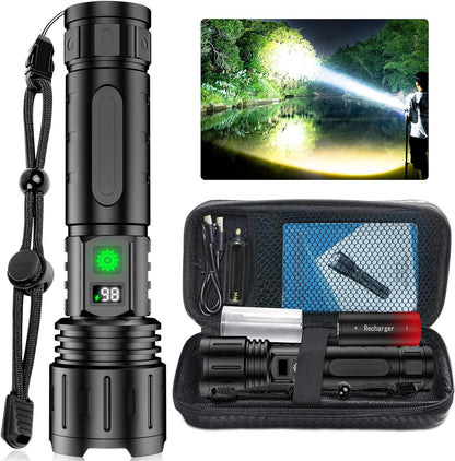 Bright LED Flashlight High Power Fast Charge - Pexav