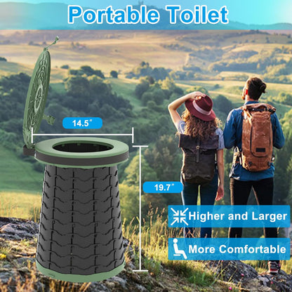 Compact Camping Toilet with Adjustable Seat