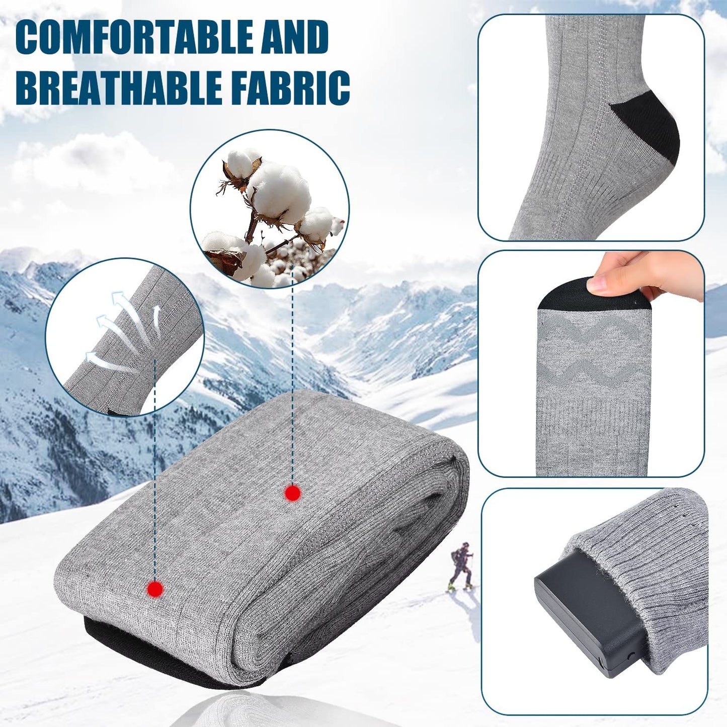Warm Thermal Rechargeable Heating Socks for Men Women
