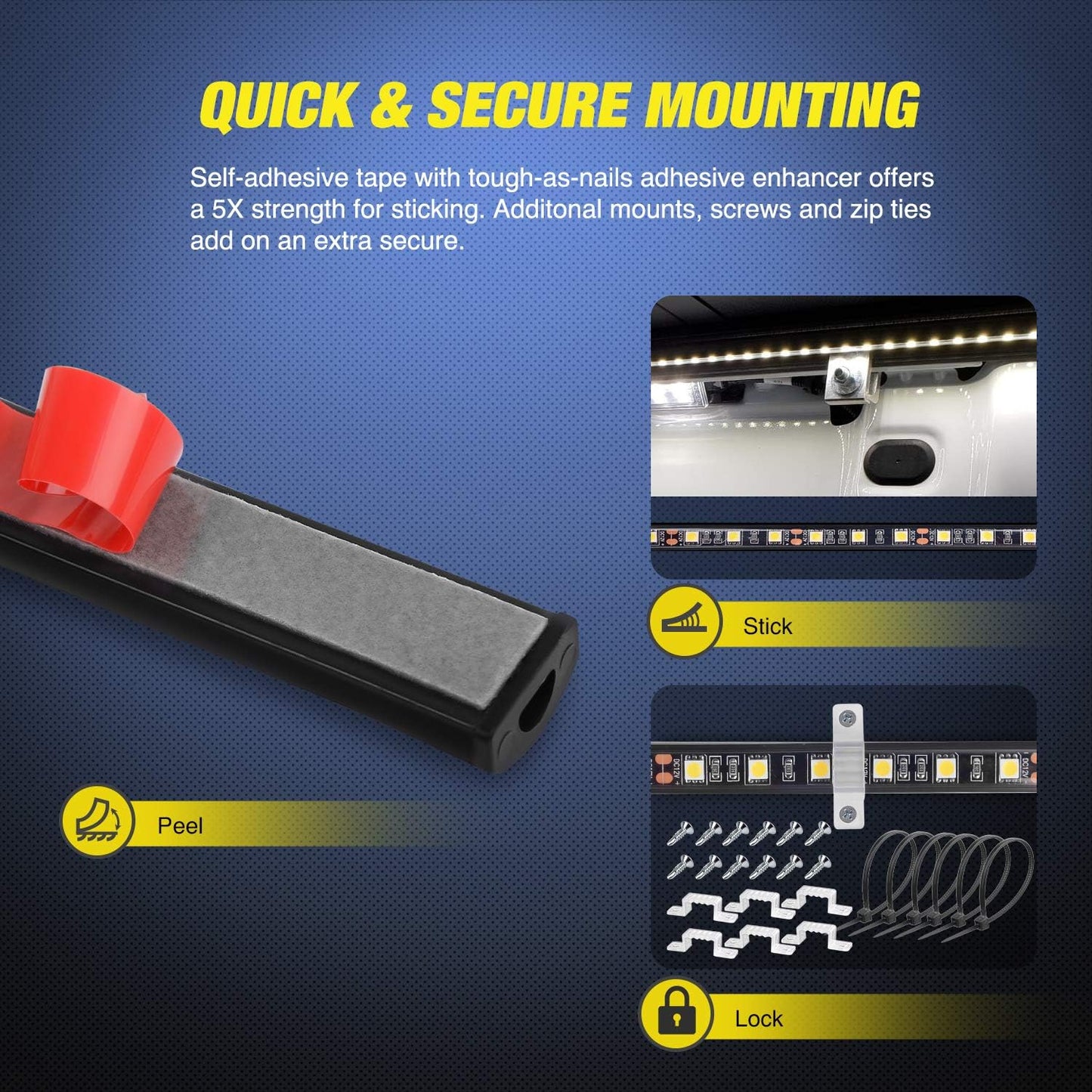 Bright LED Truck Bed Lighting Kit 60 Inch Strip