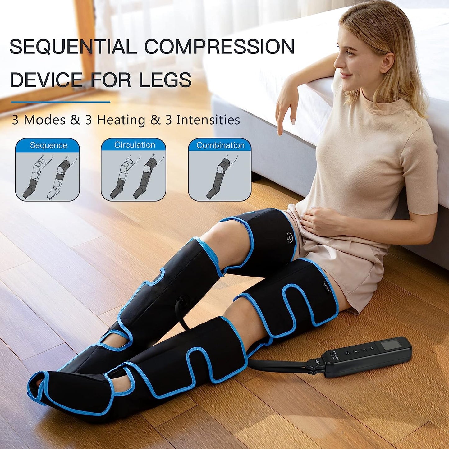 Comfortable Leg Massager with Adjustable Air Compression