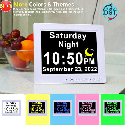 Large Display Digital Calendar Clock with Alarm Reminders