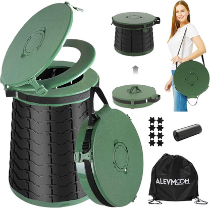 Compact Camping Toilet with Adjustable Seat